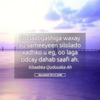 Picture 05 - Baxniintii 39:15 SOM - Oo laabgashiga waxay ku sameeyeen silsilado - Bible Verse Picture