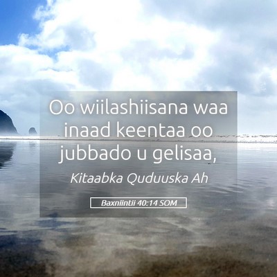 Picture 05 - Baxniintii 40:14 SOM - Oo wiilashiisana waa inaad keentaa oo jubbado u - Bible Verse Picture