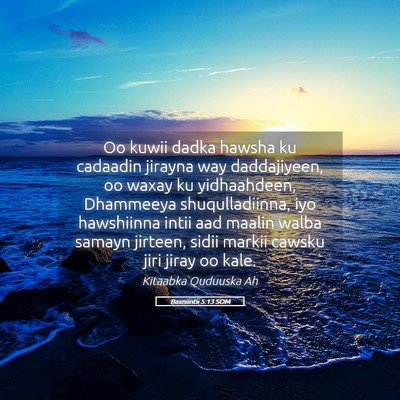 Picture 05 - Baxniintii 5:13 SOM - Oo kuwii dadka hawsha ku cadaadin jirayna way - Bible Verse Picture