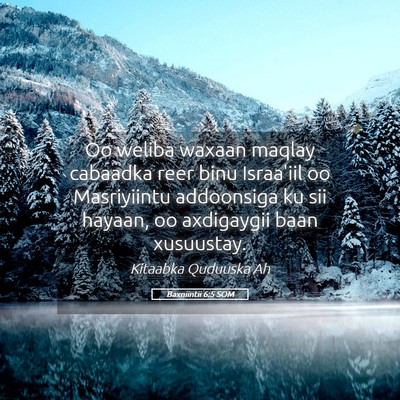 Picture 05 - Baxniintii 6:5 SOM - Oo weliba waxaan maqlay cabaadka reer binu - Bible Verse Picture