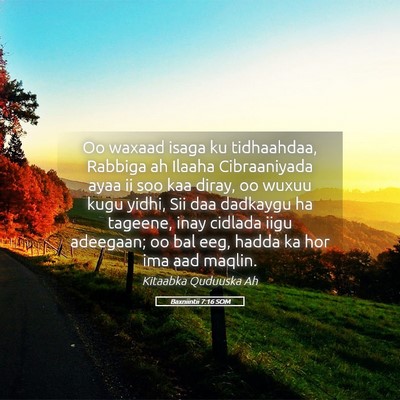 Picture 05 - Baxniintii 7:16 SOM - Oo waxaad isaga ku tidhaahdaa, Rabbiga ah Ilaaha - Bible Verse Picture