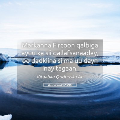 Picture 05 - Baxniintii 8:32 SOM - Markanna Fircoon qalbiga ayuu ka sii - Bible Verse Picture