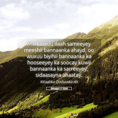 Picture 05 - Bilowgii 1:7 SOM - Markaasuu Ilaah sameeyey meeshii bannaanka ahayd, - Bible Verse Picture