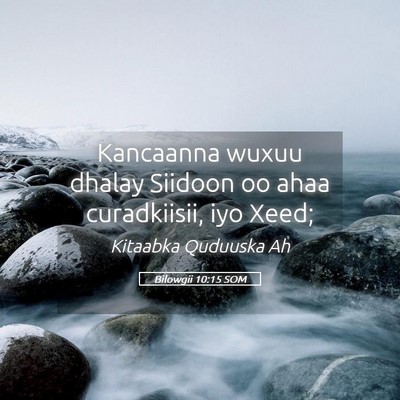 Picture 05 - Bilowgii 10:15 SOM - Kancaanna wuxuu dhalay Siidoon oo ahaa - Bible Verse Picture