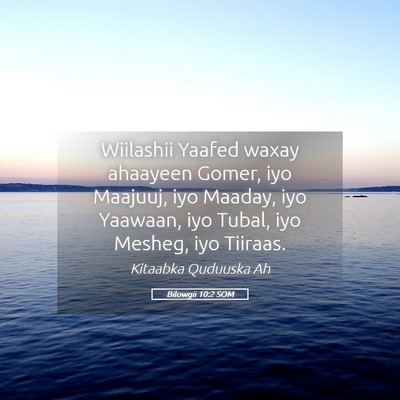 Picture 05 - Bilowgii 10:2 SOM - Wiilashii Yaafed waxay ahaayeen Gomer, iyo - Bible Verse Picture
