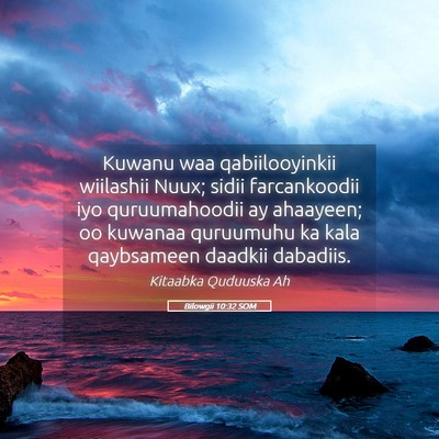 Picture 05 - Bilowgii 10:32 SOM - Kuwanu waa qabiilooyinkii wiilashii Nuux; sidii - Bible Verse Picture