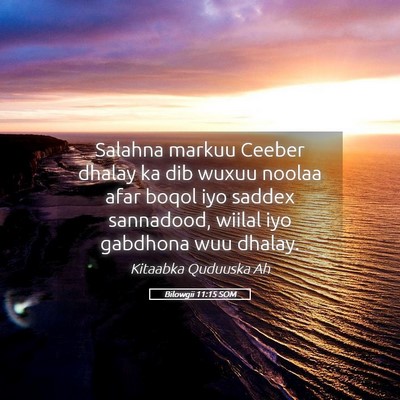 Picture 05 - Bilowgii 11:15 SOM - Salahna markuu Ceeber dhalay ka dib wuxuu noolaa - Bible Verse Picture