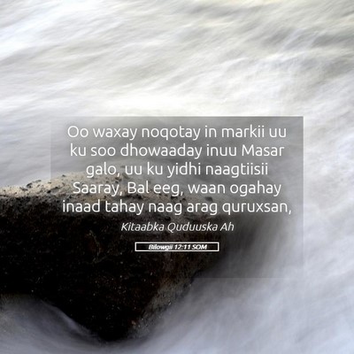 Picture 05 - Bilowgii 12:11 SOM - Oo waxay noqotay in markii uu ku soo dhowaaday - Bible Verse Picture