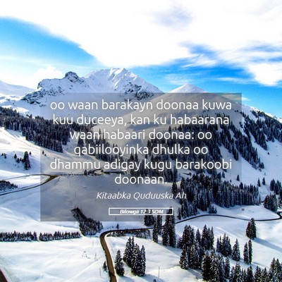 Picture 05 - Bilowgii 12:3 SOM - oo waan barakayn doonaa kuwa kuu duceeya, kan ku - Bible Verse Picture