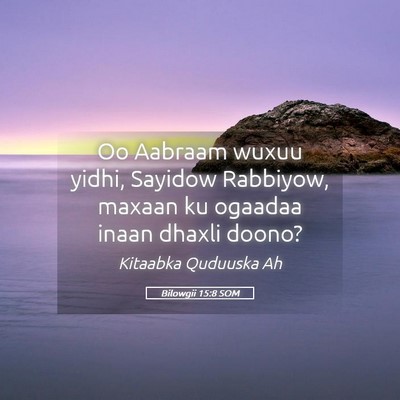 Picture 05 - Bilowgii 15:8 SOM - Oo Aabraam wuxuu yidhi, Sayidow Rabbiyow, maxaan - Bible Verse Picture