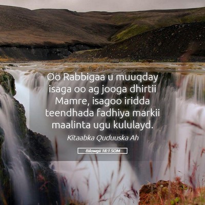 Picture 05 - Bilowgii 18:1 SOM - Oo Rabbigaa u muuqday isaga oo ag jooga dhirtii - Bible Verse Picture