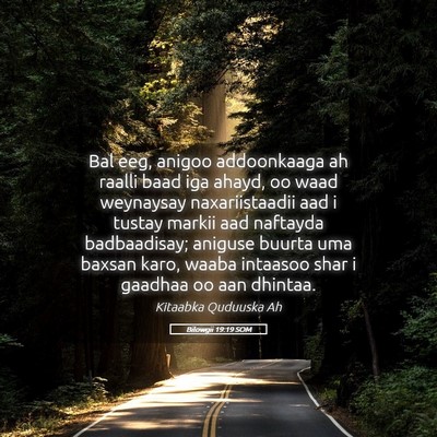 Picture 05 - Bilowgii 19:19 SOM - Bal eeg, anigoo addoonkaaga ah raalli baad iga - Bible Verse Picture