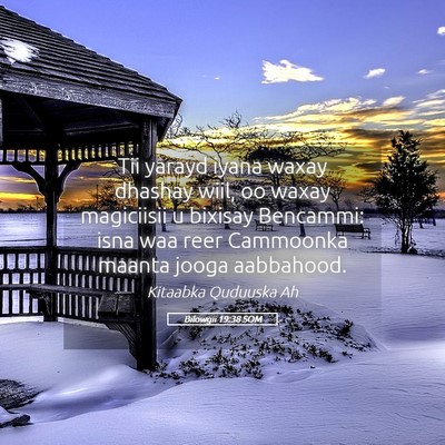 Picture 05 - Bilowgii 19:38 SOM - Tii yarayd iyana waxay dhashay wiil, oo waxay - Bible Verse Picture