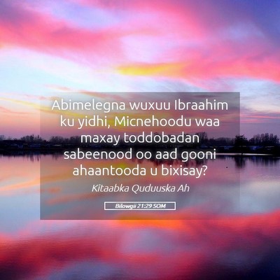 Picture 05 - Bilowgii 21:29 SOM - Abimelegna wuxuu Ibraahim ku yidhi, Micnehoodu - Bible Verse Picture