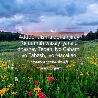 Picture 05 - Bilowgii 22:24 SOM - Addoontiisii la odhan jiray Re'uumah waxay iyana - Bible Verse Picture