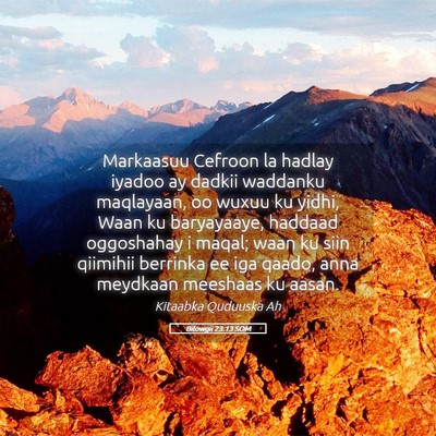 Picture 05 - Bilowgii 23:13 SOM - Markaasuu Cefroon la hadlay iyadoo ay dadkii - Bible Verse Picture