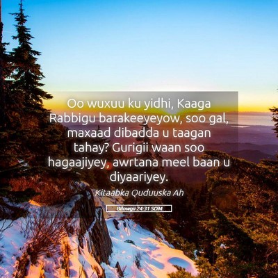 Picture 05 - Bilowgii 24:31 SOM - Oo wuxuu ku yidhi, Kaaga Rabbigu barakeeyeyow, - Bible Verse Picture