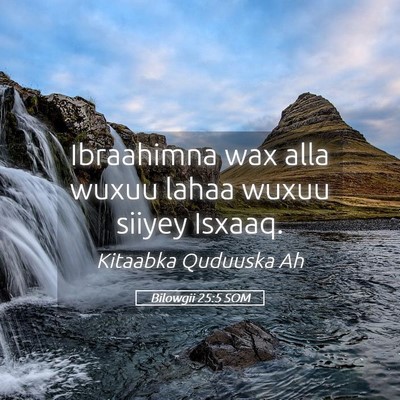 Picture 05 - Bilowgii 25:5 SOM - Ibraahimna wax alla wuxuu lahaa wuxuu siiyey - Bible Verse Picture