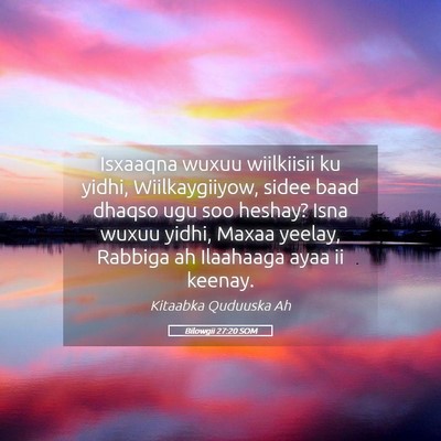 Picture 05 - Bilowgii 27:20 SOM - Isxaaqna wuxuu wiilkiisii ku yidhi, - Bible Verse Picture