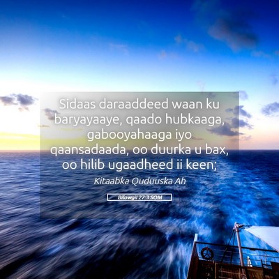 Picture 05 - Bilowgii 27:3 SOM - Sidaas daraaddeed waan ku baryayaaye, qaado - Bible Verse Picture