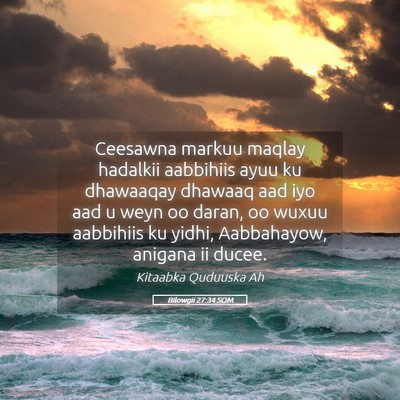 Picture 05 - Bilowgii 27:34 SOM - Ceesawna markuu maqlay hadalkii aabbihiis ayuu ku - Bible Verse Picture