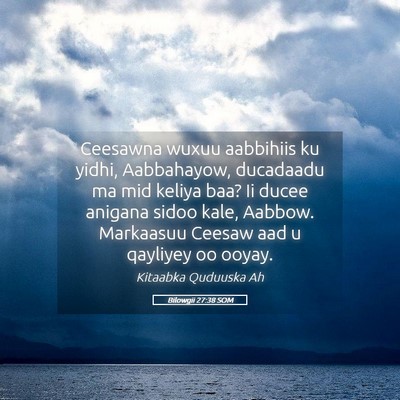 Picture 05 - Bilowgii 27:38 SOM - Ceesawna wuxuu aabbihiis ku yidhi, Aabbahayow, - Bible Verse Picture