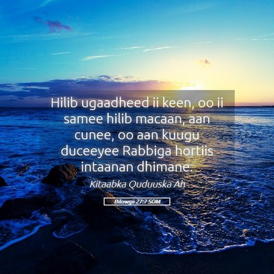 Picture 05 - Bilowgii 27:7 SOM - Hilib ugaadheed ii keen, oo ii samee hilib - Bible Verse Picture