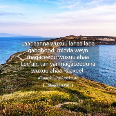 Picture 05 - Bilowgii 29:16 SOM - Laabaanna wuxuu lahaa laba gabdhood: midda weyn - Bible Verse Picture