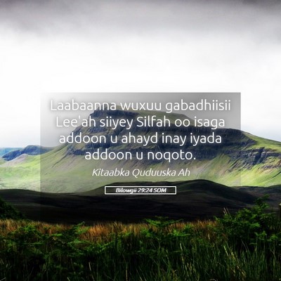 Picture 05 - Bilowgii 29:24 SOM - Laabaanna wuxuu gabadhiisii Lee'ah siiyey Silfah - Bible Verse Picture