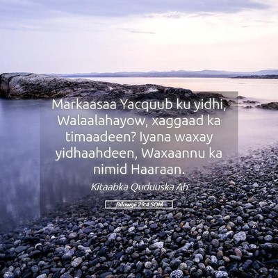 Picture 05 - Bilowgii 29:4 SOM - Markaasaa Yacquub ku yidhi, Walaalahayow, xaggaad - Bible Verse Picture