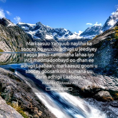 Picture 05 - Bilowgii 30:40 SOM - Markaasuu Yacquub naylihii ka soocay oo wuxuu - Bible Verse Picture