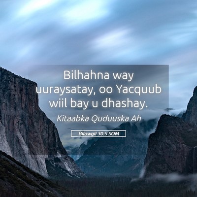 Picture 05 - Bilowgii 30:5 SOM - Bilhahna way uuraysatay, oo Yacquub wiil bay u - Bible Verse Picture