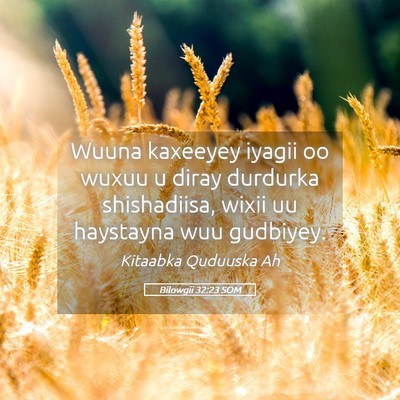 Picture 05 - Bilowgii 32:23 SOM - Wuuna kaxeeyey iyagii oo wuxuu u diray durdurka - Bible Verse Picture
