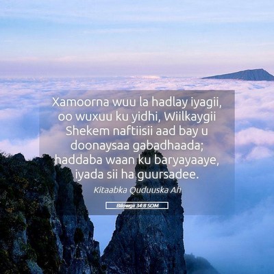 Picture 05 - Bilowgii 34:8 SOM - Xamoorna wuu la hadlay iyagii, oo wuxuu ku yidhi, - Bible Verse Picture