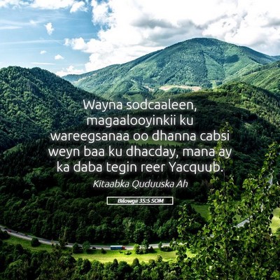 Picture 05 - Bilowgii 35:5 SOM - Wayna sodcaaleen, magaalooyinkii ku wareegsanaa - Bible Verse Picture