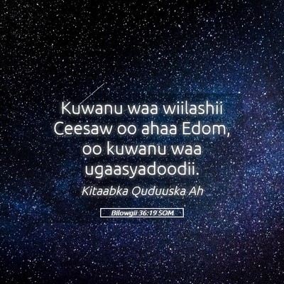 Picture 05 - Bilowgii 36:19 SOM - Kuwanu waa wiilashii Ceesaw oo ahaa Edom, oo - Bible Verse Picture