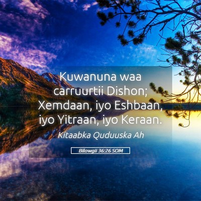 Picture 05 - Bilowgii 36:26 SOM - Kuwanuna waa carruurtii Dishon; Xemdaan, iyo - Bible Verse Picture