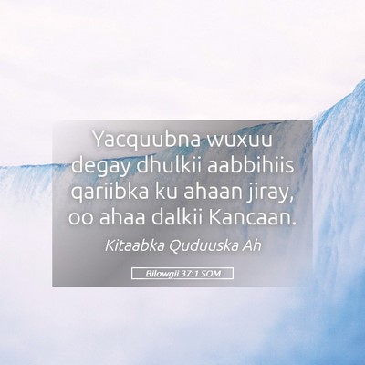 Picture 05 - Bilowgii 37:1 SOM - Yacquubna wuxuu degay dhulkii aabbihiis qariibka - Bible Verse Picture