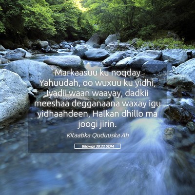 Picture 05 - Bilowgii 38:22 SOM - Markaasuu ku noqday Yahuudah, oo wuxuu ku yidhi, - Bible Verse Picture