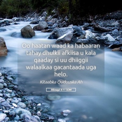 Picture 05 - Bilowgii 4:11 SOM - Oo haatan waad ka habaaran tahay dhulkii afkiisa - Bible Verse Picture