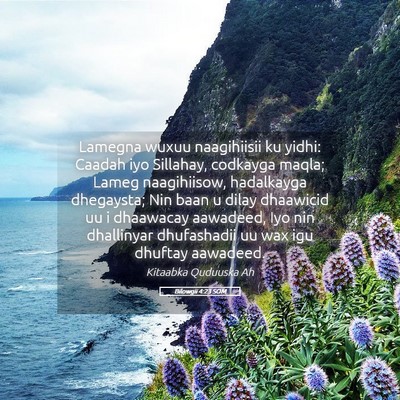 Picture 05 - Bilowgii 4:23 SOM - Lamegna wuxuu naagihiisii ku yidhi: Caadah iyo - Bible Verse Picture