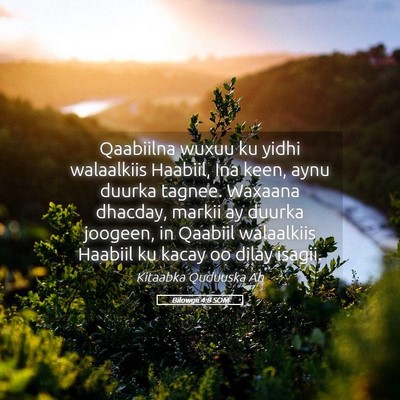 Picture 05 - Bilowgii 4:8 SOM - Qaabiilna wuxuu ku yidhi walaalkiis Haabiil, Ina - Bible Verse Picture