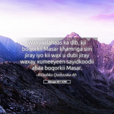 Picture 05 - Bilowgii 40:1 SOM - Waxyaalahaas ka dib, kii boqorkii Masar khamriga - Bible Verse Picture