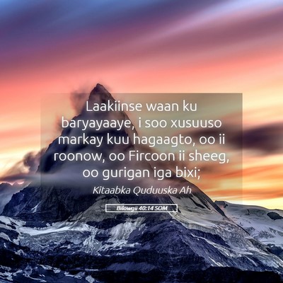 Picture 05 - Bilowgii 40:14 SOM - Laakiinse waan ku baryayaaye, i soo xusuuso - Bible Verse Picture