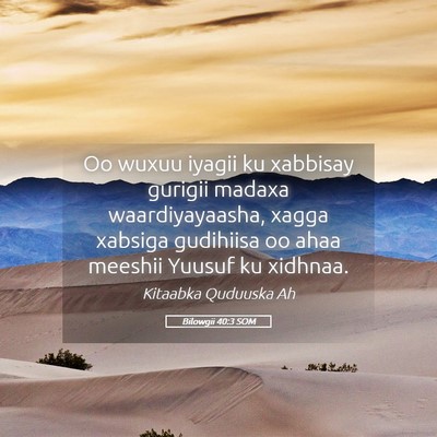 Picture 05 - Bilowgii 40:3 SOM - Oo wuxuu iyagii ku xabbisay gurigii madaxa - Bible Verse Picture