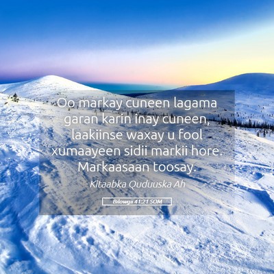 Picture 05 - Bilowgii 41:21 SOM - Oo markay cuneen lagama garan karin inay cuneen, - Bible Verse Picture
