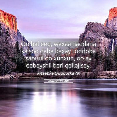 Picture 05 - Bilowgii 41:6 SOM - Oo bal eeg, waxaa haddana ka soo daba baxay - Bible Verse Picture