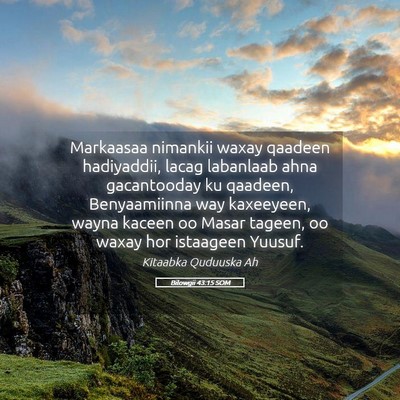 Picture 05 - Bilowgii 43:15 SOM - Markaasaa nimankii waxay qaadeen hadiyaddii, - Bible Verse Picture