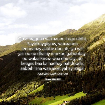 Picture 05 - Bilowgii 44:20 SOM - Oo annaguna waxaannu kugu nidhi, Sayidkaygiiyow, - Bible Verse Picture