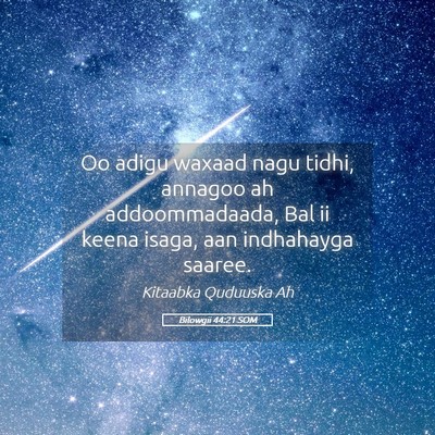 Picture 05 - Bilowgii 44:21 SOM - Oo adigu waxaad nagu tidhi, annagoo ah - Bible Verse Picture